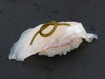 ひげだらの昆布締め握り